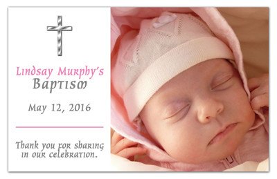 Baptism Photo Announcements |<br>Silver Cross Girl - MAGNETQUEEN  