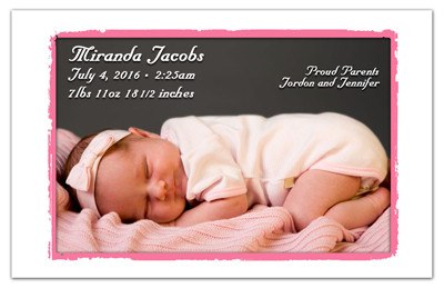 Birth Announcement Magnet | OH Baby Girl | MAGNETQUEEN