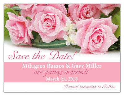 Light Pink Roses Save the Date Magnet | Heavenly Pink | MAGNETQUEEN