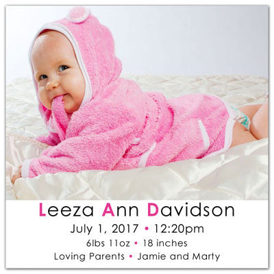 Birth Announcement Photo Magnets For Your New Baby Girl