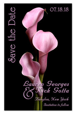 Save The Date Flower Magnets | Three Pink Calla Lilies | MAGNETQUEEN