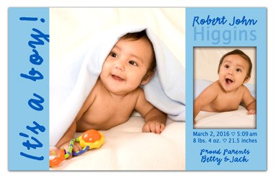 Birth Announcement Magnets | It"s A Boy | MAGNETQUEEN