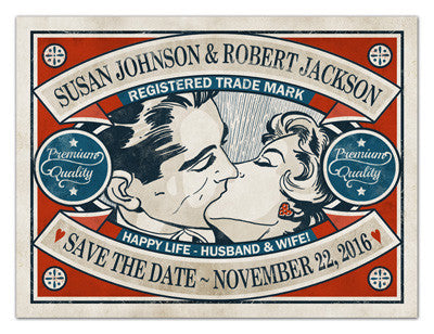 Retro Save The Date Magnets | Happy Life | MAGNETQUEEN