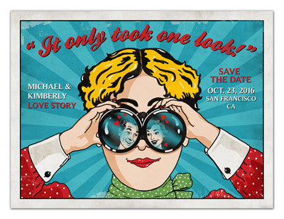 Retro Save the Date Magnets | Just One Look | MAGNETQUEEN