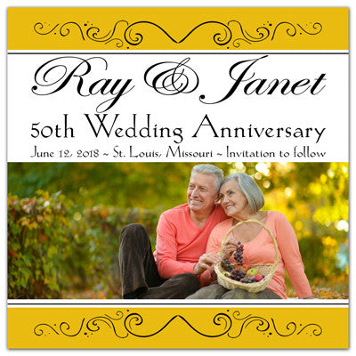 50th Anniversary Custom Save The Date Photo Magnets | Sweet Love