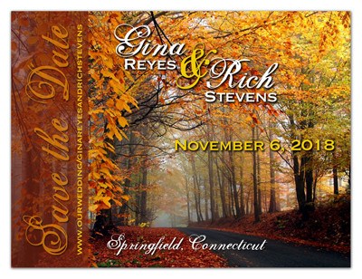 Fall Save the Date Magnets |<br>Autumn Path - MAGNETQUEEN  