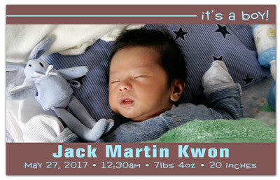 Birth Announcement Photo Magnets | Classy Boy | MAGNETQUEEN