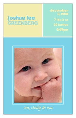 Baby Photo Magnet | Pastel Boxes Boy | MAGNETQUEEN  