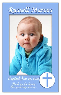 Christening Photo Magnets | Cross with Circle | MAGNETQUEEN