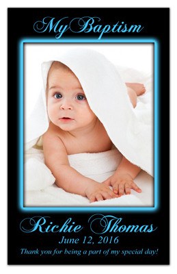 Personalized Large Classic Christening Baby Girl Photo Fridge Magnets