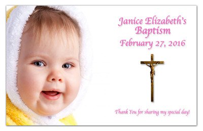 Photo Baptism Invitation Magnets | Cross | MAGNETQUEEN