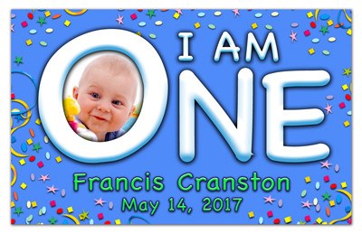 1st Birthday Photography Magnet | I Am One On Blue