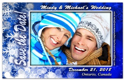 Winter Save the Date Magnets | Blue Snowflakes | MAGNETQUEEN