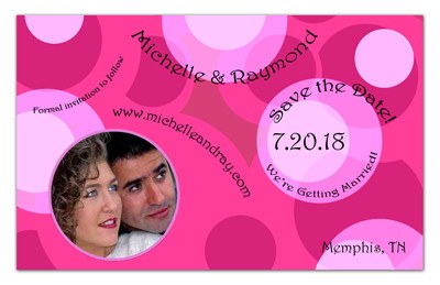 Pink Save The Date Wedding Magnets | Circles Circles Circles | MAGNETQUEEN