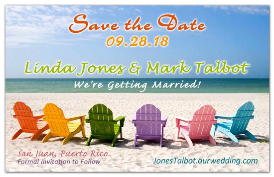 Beach Wedding Magnets | Colorful Beach Chairs | MAGNETQUEEN