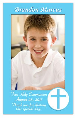 1st Holy Communion Magnet | Blue Border | MAGNETQUEEN