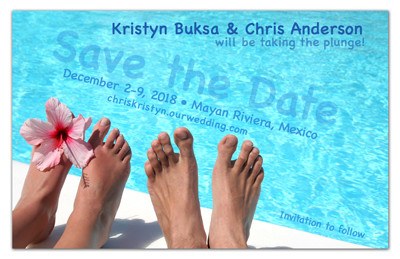 Beach Save the Date Magnet | Feet at Pool | MAGNETQUEEN