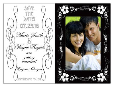 Floral Wedding Save the Date Photo Magnets | Vintage Floral | MAGNETQUEEN