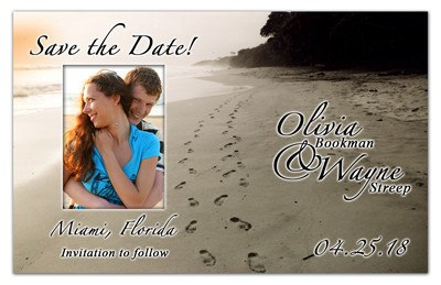 Save The Date Magnet | Footprints with Photo | MAGNETQUEEN