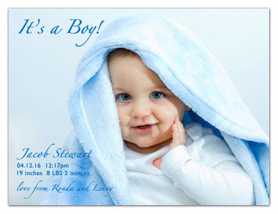 Magnetic Photo Baby Announcements | Handsome Baby Boy | MAGNETQUEEN