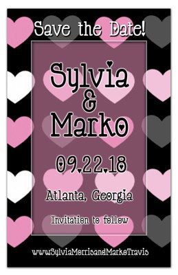Fun Save the Date Magnets | Hearts Hearts | MAGNETQEEN
