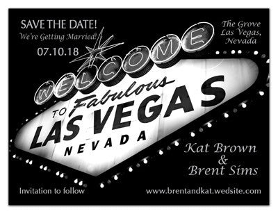 Vegas Save the Date | Night Marquee Silver | MAGNETQUEEN