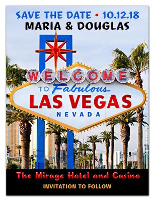 Las Vegas Save the Date Magnet | Vegas Sign | MAGNETQUEEN