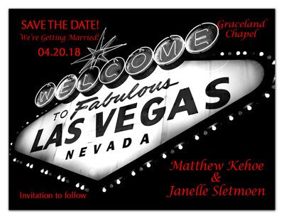 Las Vegas Save the Date | Marquee Red - MAGNETQUEEN  