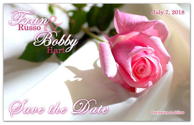 Floral Save The Date Magnet | Pink Rose on Satin | MAGNETQUEEN