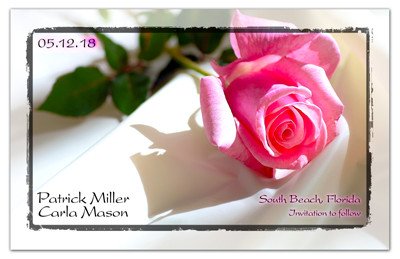 Save the Date Magnets | Pink Rose Classically Framed | MAGNETQUEEN