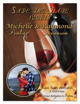Red Wine Save the Date | Red Wine Photo | MAGNETQUEEN