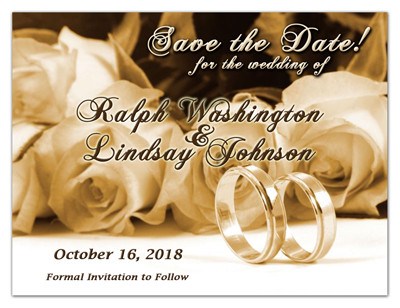 Save the Date Magnets | Rings and Roses in Sepia | MAGNETQUEEN