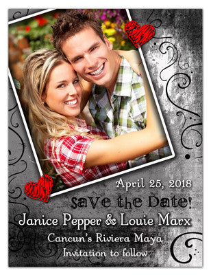 Save The Date Magnets | Red Hearts | MAGNETQUEEN