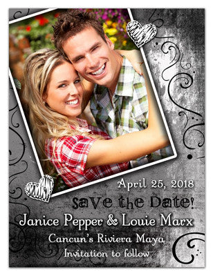 Save The Date Magnets | White Hearts | MAGNETQUEEN
