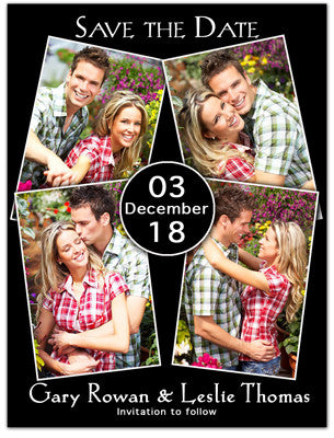 Elegant Save The Date Magnets | Four Photo Circle | MAGNETQUEEN