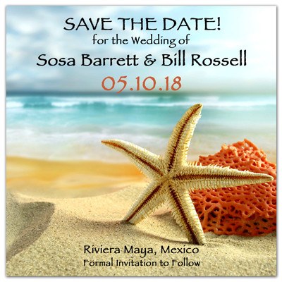 Save the Date Beach Wedding Magnets | Starfish and Coral | MAGNETQUEEN