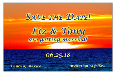 Tropical Sunset Save The Date Magnets | Sunset Swim | MAGNETQUEEN