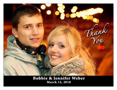 Wedding Thank You Photo Magnets | Black Bar | MAGNETQUEEN