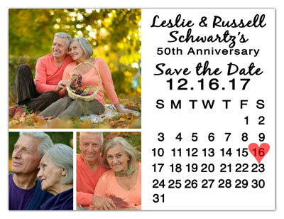 Anniversary Calendar Photo Magnets | Calendar With Three | MAGNETQUEEN
