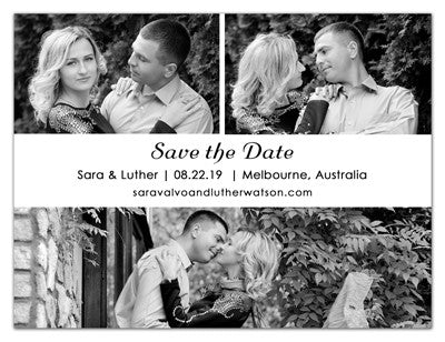 Three Photo Save The Date Magnets | Love and Kisses | MAGNETQUEEN