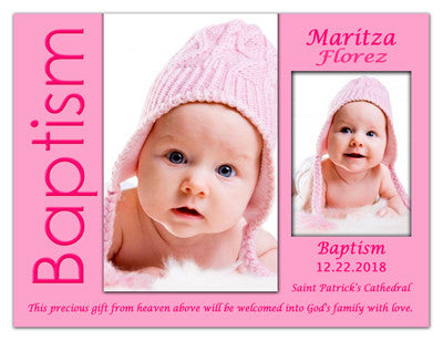 Two Photo Baptism Magnets | Photos of Joy Girl | MAGNETQUEEN