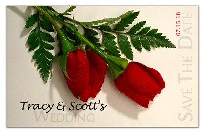 Save the Date Magnets | Two Red Roses | MAGNETQUEEN