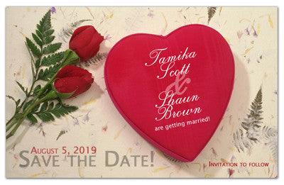 Save The Date Magnets | Two Red Roses one Heart