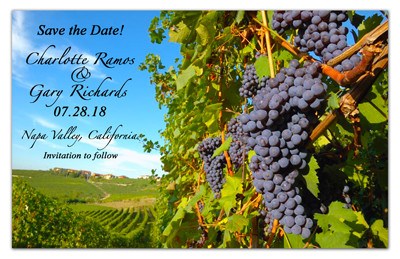 Wine Save the Date Magnets | Vineyard Grapes | MAGNETQUEEN