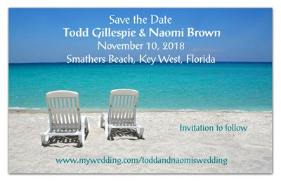 Tropical Beach Wedding Magnet | Two Chairs