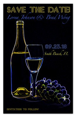 Wine Themed Save the Date Magnets | Neon | MAGNETQUEEN